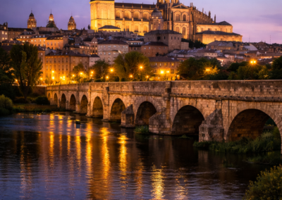 Ciudad Salamanca vista general nocturna